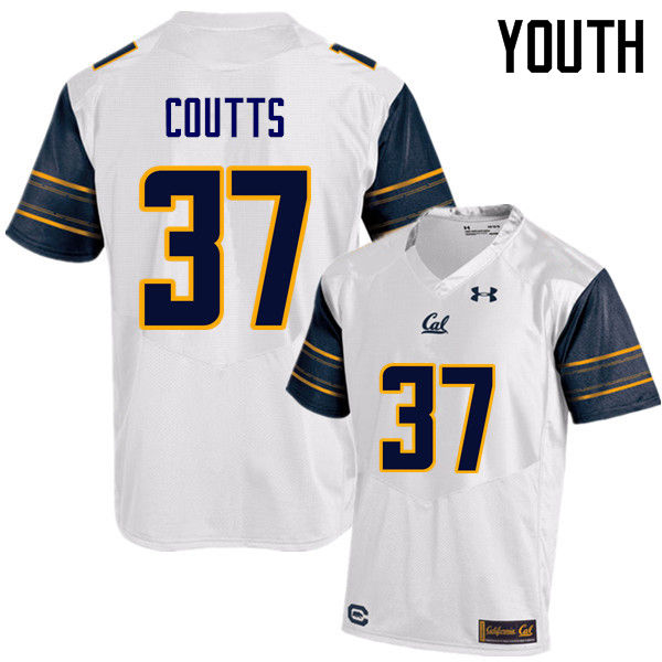 Youth #37 Steven Coutts Cal Bears (California Golden Bears College) Football Jerseys Sale-White